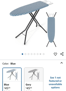 lot 30214 image: Adjustable Ironing Board with Blue Chevron Cover