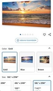 lot 30216 image: Beach Sunset Canvas Wall Art 58L x 29W