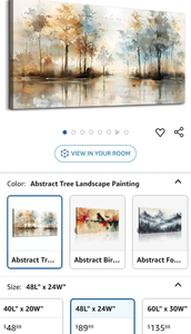 lot 30226 image: Abstract Tree Landscape Canvas Wall Art 48L x 24W