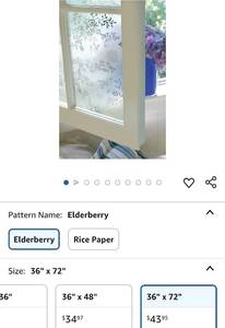 lot 30232 image: Elderberry Pattern Privacy Window Film 36 x 72