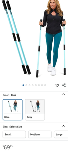 lot 30235 image: Tetti Exercise Walking Sticks - Adjustable Fitness Poles, 42 inches long