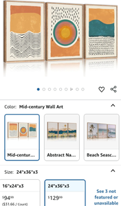 lot 30239 image: Mid-Century Modern Abstract Wall Art Triptych Set