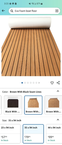 lot 30249 image: Boat Flooring EVA Foam Decking Sheet Faux Teak Marine Mat Marine Carpet Cooler Tops Non-Slip Self-Adhesive Flooring for Motorboat RV Yacht Kayak Swim Platform, 35x94