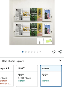 lot 30250 image: 37.4 Magazine Holder,Acrylic Magazine Rack Wall Mounted,Clear Brochure Holder (2PACK)