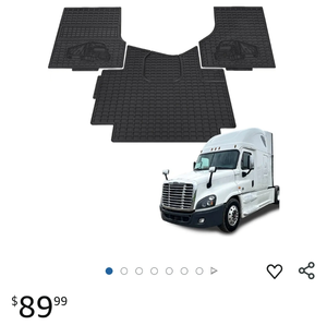 lot 30263 image: Floor Mats fit for Freightliner Cascadia 2008-2017  Heavy Duty Truck Floor Rubber Mats  All-Weather Guard Cargo Liners  for Freightliner Cascadia Accessories  3PCS Set