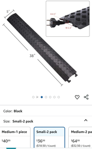 lot 30265 image: Heavy-Duty Cable Cover Floor Protector 38x5 inch Black