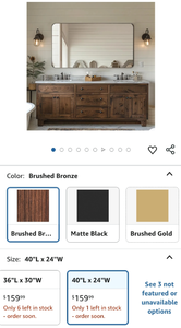 lot 30275 image: 40x24 Double Sink Bathroom Vanity Mirror