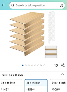 lot 30279 image: Floating Wood Wall Shelves 35x16 inch with Brackets