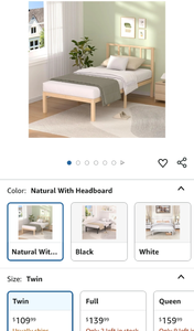 lot 30282 image: Twin Size Wood Platform Bed Frame with Headboard