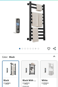 lot 30286 image: Heated Towel Rack Wall Mounted for Bathroom Towel Warmer Racks with Timer & Temperature Multi-Level Adjustments with 10 Bars for Bathroom Shower Hot Tub(Black)