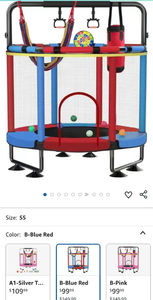 lot 30293 image: Kids Mini Trampoline with Safety Net and Activity Station