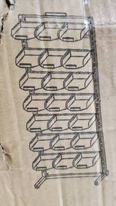 lot 30295 image: Metal Shelving with Seven Levels and 21 Individual Trays, SOME OF THE TRAYS ARE BENT