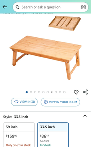 lot 30298 image: Bamboo Folding Lap Desk Table 33.5 inch