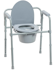 lot 30303 image: Medical Folding Commode Chair with Adjustable Height