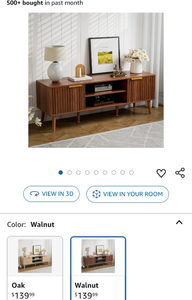 lot 30322 image: Mid-Century Modern Media Console TV Stand with Fluted Doors
