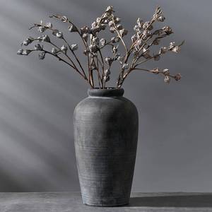 lot 8045 image: Vaseking Large Ceramic Rustic Vase, 11 inch Minimalist Decorative Farmhouse Tall Vase for Home Decor, Living Room, Shelf Decor, Enterway, Wedding, Table Decoration, Bronze
