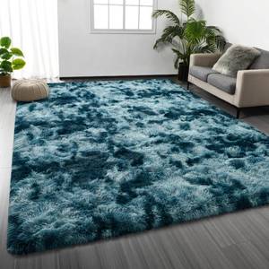 lot 8065 image: Deerhoo Large Shag Area Rugs 6 x 9, Tie-Dyed Plush Fuzzy Rugs for Living Room, Ultra Soft Fluffy Furry Rug for Bedroom, Indoor Carpet Nursery Rugs for Kids Room Home Decor, Peacock Blue