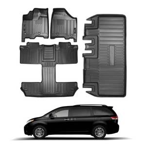 lot 8103 image: Car Floor Mats and Cargo Liner Compatible for 2013-2020 Toyota Sienna 7 Seats Trunk Liner All Weather TPE Floor Liner for 2013 2014 2015 2016 2017 2018 2019 2020 Toyota Sienna Accessories