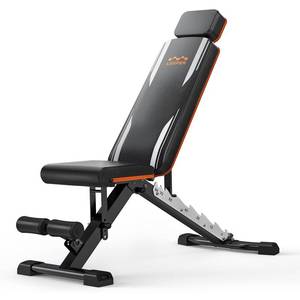 lot 8106 image: Lusper Weight Bench for Home Gym, Adjustable and Foldable 800LB Weight Bench, Multi-Purpose Workout Bench for Bench Press Sit up Incline Flat Decline (Black 800LB)