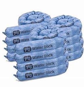 lot 8058 image: PIG Super Absorbent Sock for Water - 12 Pack - 3 x 48 - Absorbs Up to 1.75 Gallons per Sock - PM50636