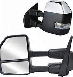 lot 8063 image: WLLW Towing Mirrors for 2017 2018 2019 2020 Ford F250 F350 F450 F550 Super Duty With Power, Heated, Temperature Sensor, Turn Signal Light, Spot Auxiliary Lamp Pickup Truck