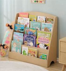 lot 8080 image: TOETOL 5-Tier Kids Bookshelf - Toddler Book Display Shelves for Classrooms, Playrooms, and Nursery - Wooden Children Book Rack (Natural)