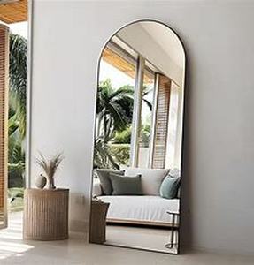 lot 8105 image: TinyTimes 57x20 Arched Full Length Mirror, Full Floor Mirror with Stand, Large Full Body Mirror, Wall Mirror for Bedroom Living Room, Aluminum Frame (Gold)