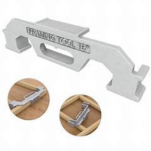 lot 8043 image: Framing Tools 6 In 1 On-Center Framing Stud Layout Tool 12 14 16 18 20 24 Framing Spacing Tool Wall Stud Framing Jig Tools, Black Cast Aluminum 1 pack wA Marker Pen-GIFT