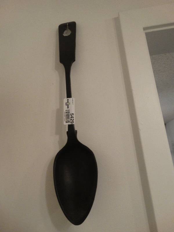 lot 5429 image: Large metal spoon and fork.