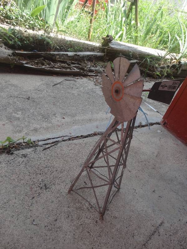 lot 5541 image: Metal yard decor of a windmill.