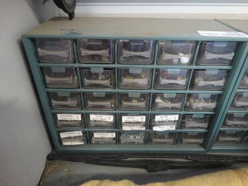 lot 5561 image: 2- 25 drawer screw organizer full.