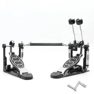 lot 40836 image: Double Bass drum Pedal,Double Bass Pedal with Adjustable Beater Head,Double Chain Drive Foot Kick Pedal with Drum Key for Drum Set and Electronic Drums - Retail $90.19