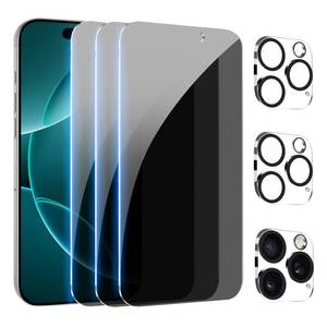 lot 40849 image: Pehael 33Pack Privacy Screen Protector for iPhone 16 Pro with Camera Lens Protector Full Coverage Anti-Spy Tempered Glass Film 9H Hardness Upgrade Edge Protection Easy Installation Bubble Free 6.3 inch