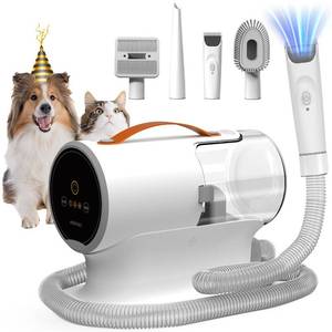 lot 40854 image: AIRROBO Dog Grooming Vacuum, Dog Grooming Kit,12000Pa Strong Pet Grooming Vacuum for Dogs, 2L Large Capacity Dog Vacuum for Shedding Grooming Hair, Dog Hair Vacuum, 5 Pet Grooming Tools, Quiet,PG100 - Retail $82.63