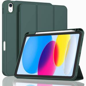 lot 40879 image: ZryXal iPad (A16) CaseiPad 10th Generation Case 11-Inch 202510.9 Inch 2022 with Pencil Holder, Smart Cover with Soft TPU Back Support Auto WakeSleep (New Midnight Green)