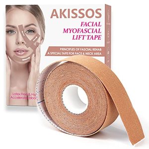 lot 40881 image: Akissos Facial Myofascial Lift Tape Face Lift Tape Face Toning Belts Anti Wrinkle Patches Anti Freeze Stickers Neck Lift Tape Unisex For Firming and Tightening Skin 2.5cm5m