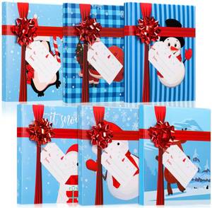 lot 40883 image: Outus Christmas Gift Card Box Holder with Bows and Tags Merry Christmas Gift Cards Present Wrap Boxes Mini Favor Boxes for Wedding, Xmas, Holiday, Baby Shower Birthday Party Decoration (Santa Claus)