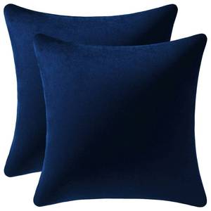 lot 40885 image: DEZENE 26x26 Euro Pillow Covers  2 Pack Cozy Soft Velvet Oversized Couch Pillow Shams, Square Throw Pillow Cases for Living Room Sofa, Navy