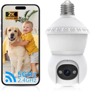 lot 40892 image: Light Bulb Security Cameras Wireless Outdoor, Lightbulb Security Camera Indoor Outside 2.4G 5GHz WiFi, Motion Detection Alarm, Two Way Talk, Human Detection, Night Vision Light Bulb Camera