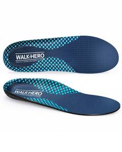lot 40896 image: Walkhero Plantar Fasciitis Pain Relief Insoles High Arch Support Orthotic Shoes Inserts, Relieve Flat Feet and Foot Fatigue (Mens 9-9 12  Womens 11-11 12, Blue Gray)