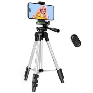 lot 40900 image: Phone Tripod, Lusweimi 44-inch iPhone Tripod with Phone Holder MountWireless Remote for Cell PhoneCameraWebcamGoPro, Tabletop Lightweight Tripod for iOSAndroidSmartphone