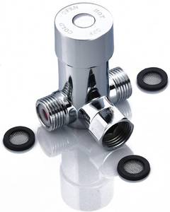 lot 40920 image: Luxice Automatic Sensor Faucet Hot & Cold Water Temperature Mixer Mixing Valve