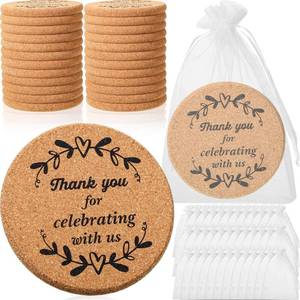 lot 40924 image: Maxcheck 36 Set Thick Cork Coasters Wedding Favors, 4 Inch Reusable Round Cork Coaster for Drinks with Organza Bags Gifts Souvenirs for Wedding Bridal Baby Shower Birthday Party