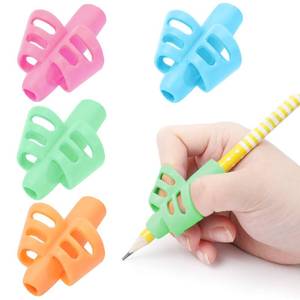 lot 40927 image: BUSHIBU Pencil Grips for Kids Handwriting, 4 Pcs Toddler Pencil Grippers, Pen Grips Trainer for Beginners Preschoolers Kindergarten Children
