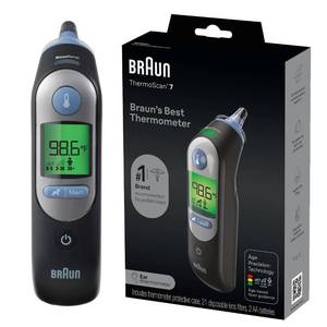 lot 40938 image: Braun ThermoScan 7 Digital Ear Thermometer, Age-Adjusted Fever Guidance, Baby and Infant Friendly, No. 1 Brand Recommended by Pediatricians, FSA and HSA Eligible