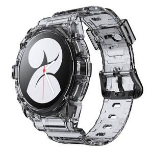 lot 40944 image: NotoCity for Galaxy Watch 4 Galaxy Watch 5 Watch 6 40mm Bands, Clear Band with Protective Case Replacement Strap for Galaxy Watch 4 Watch 5 (40mm, black)