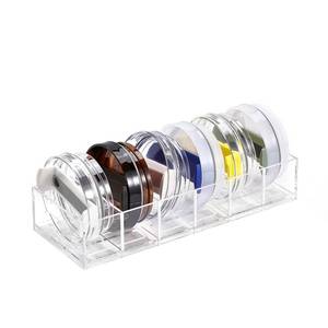 lot 40962 image: Trision Tumbler Lid Organizer,Acrylic Cup Lid Organizer for Stanley CupYeti Tumbler Lid, 6 Compartments Design for Kitchen Drawer Organization, Office Desk Organizers