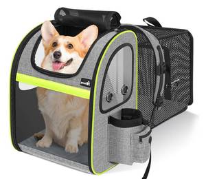 lot 40966 image: Pecute Pet Carrier Backpack, Large Cat Carrier Backpack Hold Up to 22 Lbs, Expandable cat Backpack with Breathable Mesh for Medium Dogs Cats, or 2 Small Pets, Dog Backpack Carrier for Travel Hiking