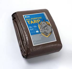 lot 40976 image: GUARD SHIELD Tarps Heavy Duty Waterproof 12x12 Feet BrownBright Silver Poly Tarp Cover Square Outdoor Thick UV Resistant Tarpaulin with Grommets 10mil