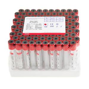 lot 40981 image: Caphstion Veterinary Lab Vacuum Blood Collection Coagulation Tubes No Additive Tube Blood Collection Tube Pet Supplies, 5ml Red 100pcs